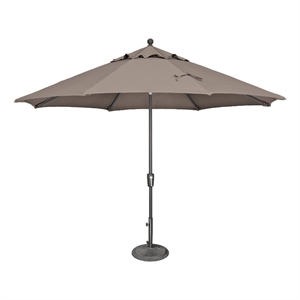 Afuera Living 11' Push Button Tilt Umbrella in Anthracite/Taupe