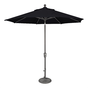 Afuera Living 9' Push Button Tilt Umbrella in Anthracite/Black