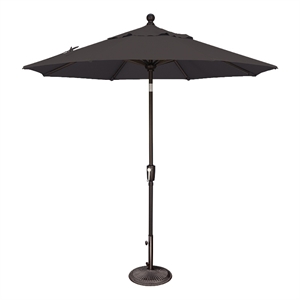 Afuera Living 7.5' Octagon Push Button Tilt Umbrella in Black