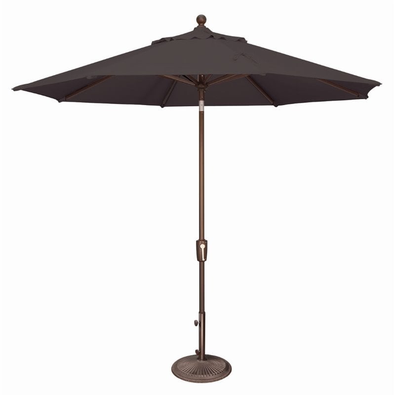 Afuera Living 9' Octagonal Push Button Tilt Market Umbrella in Black