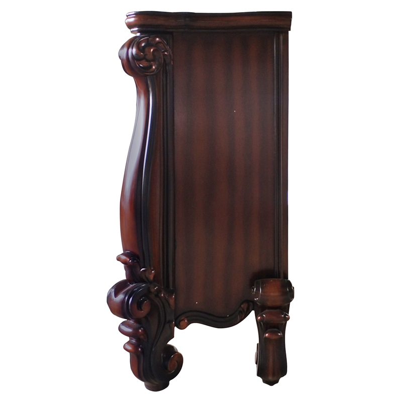 Afuera Living Wooden Fireplace in Cherry Oak Finish with Carved Details