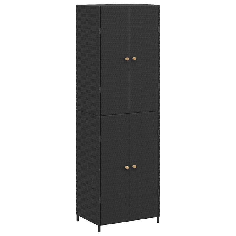Afuera Living Poly Rattan Garden Storage Cabinet in Black