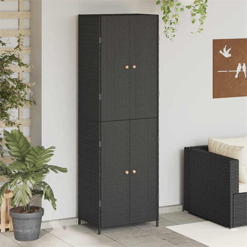 Afuera Living Poly Rattan Garden Storage Cabinet in Black