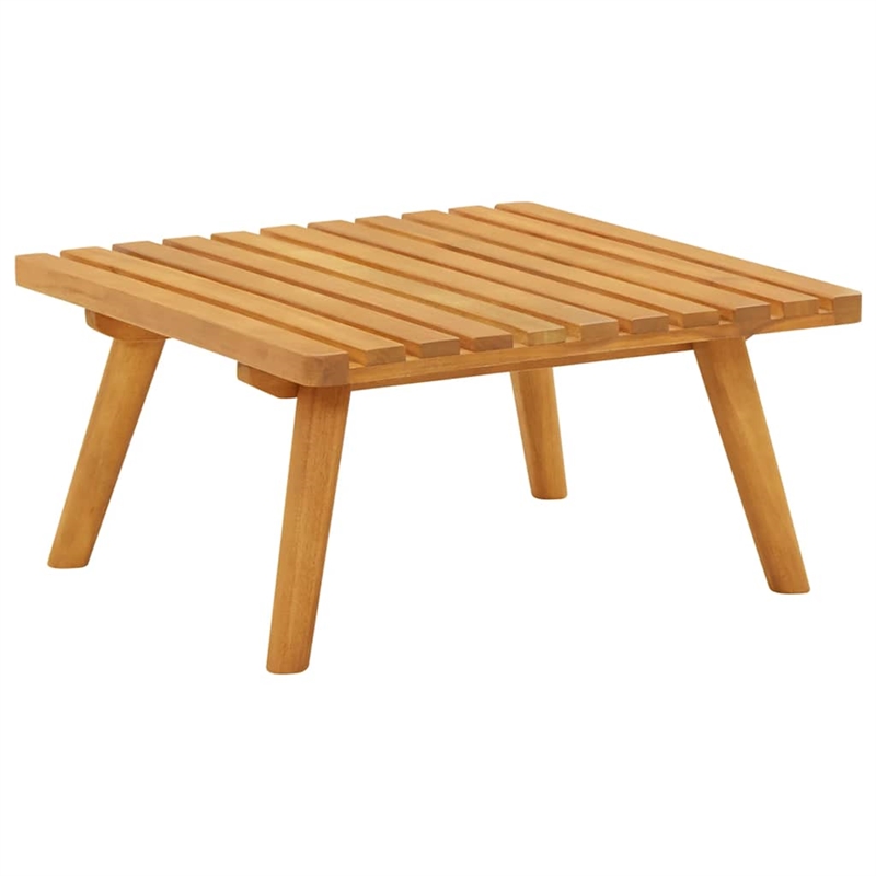 Afuera Living Acacia Wood Garden Footstool with Cushion Dark Grey