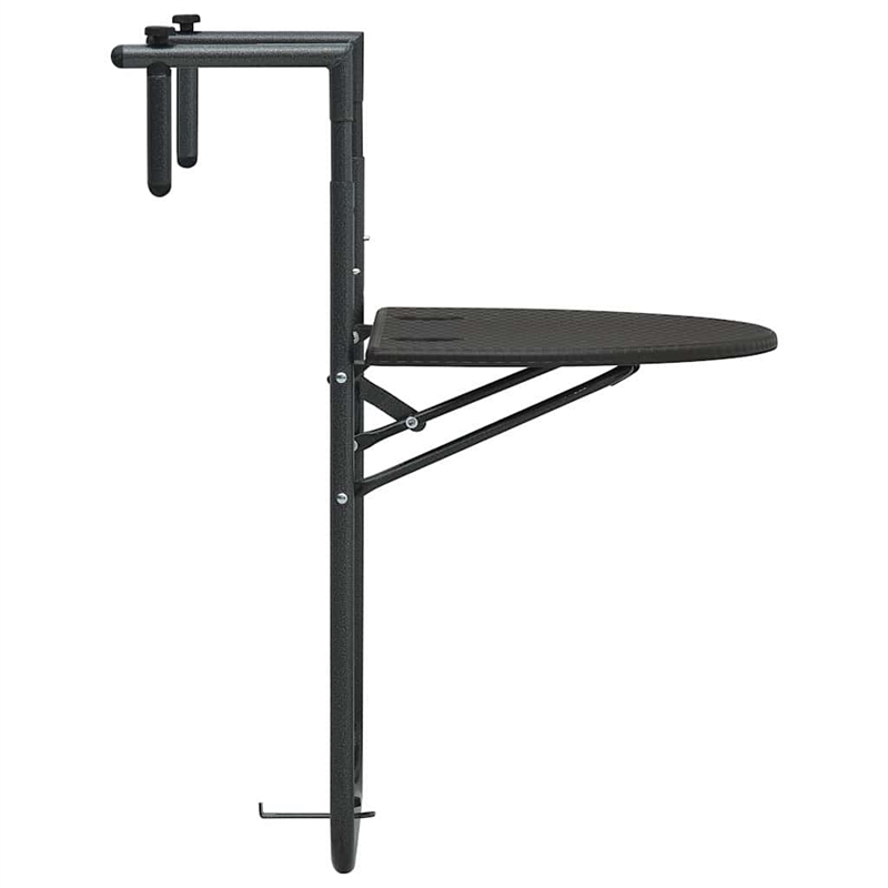 Afuera Living Steel Foldable Balcony Table with Woven Design in Brown