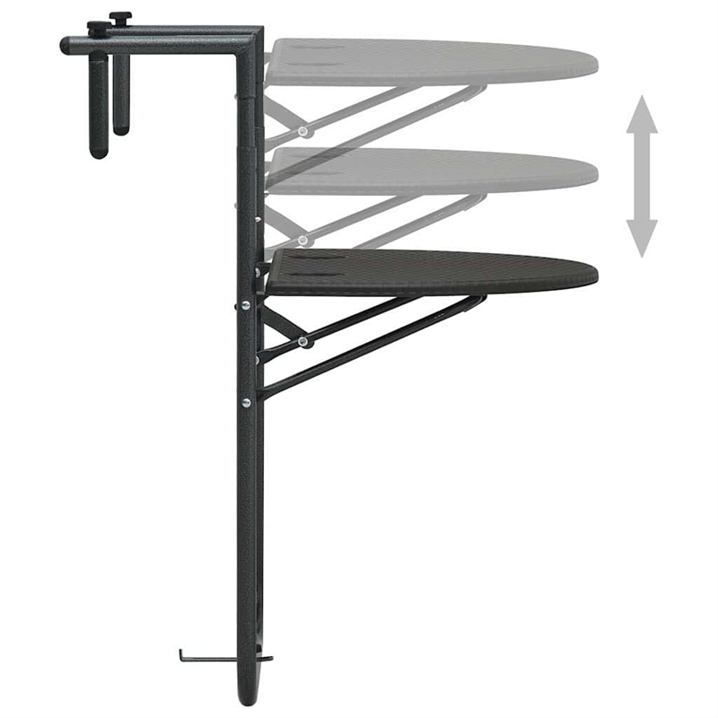 Afuera Living Steel Foldable Balcony Table with Woven Design in Brown