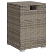 Afuera Living Square Propane Tank Cover Table with Synthetic Rattan