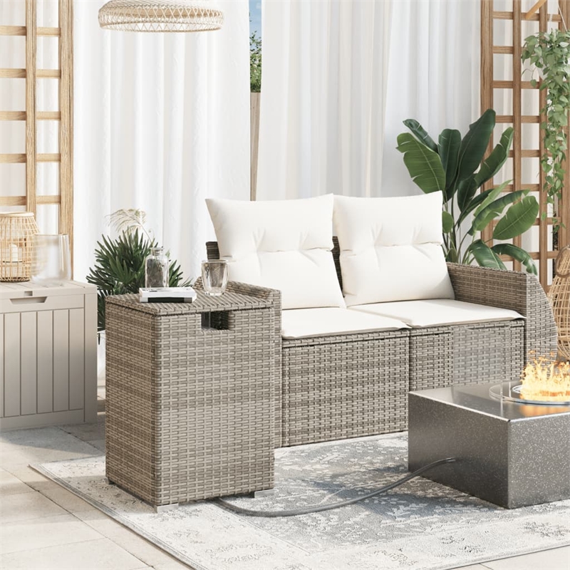 Afuera Living Square Propane Tank Cover Table with Synthetic Rattan