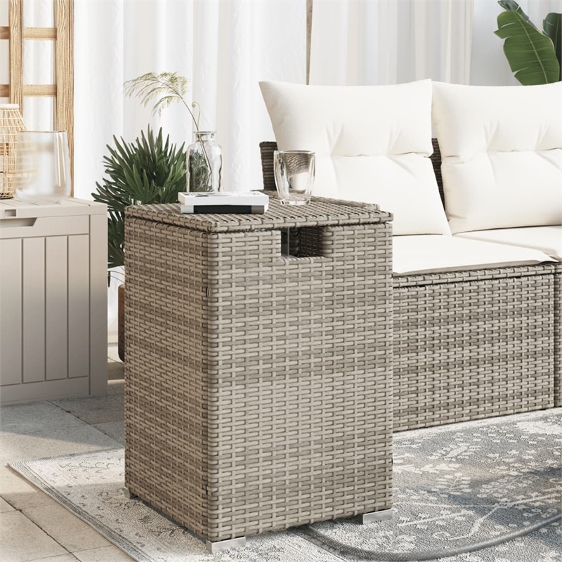 Afuera Living Square Propane Tank Cover Table with Synthetic Rattan