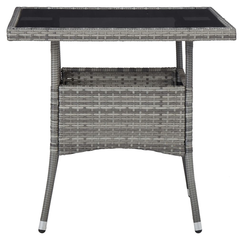 Afuera Living Square 31.5 in Gray Rattan Outdoor Dining Table