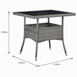 Afuera Living Square 31.5 in Gray Rattan Outdoor Dining Table