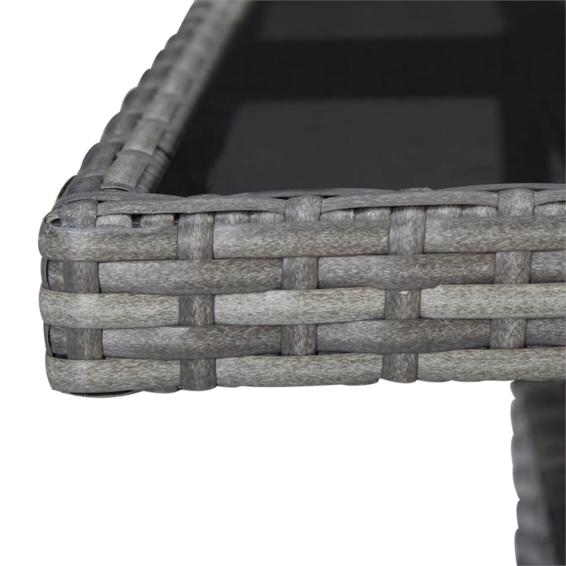 Afuera Living Square 31.5 in Gray Rattan Outdoor Dining Table