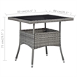 Afuera Living Square 31.5 in Gray Rattan Outdoor Dining Table