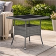 Afuera Living Square 31.5 in Gray Rattan Outdoor Dining Table