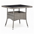Afuera Living Square 31.5 in Gray Rattan Outdoor Dining Table