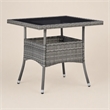 Afuera Living Square 31.5 in Gray Rattan Outdoor Dining Table