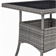 Afuera Living Square 31.5 in Gray Rattan Outdoor Dining Table