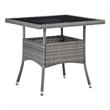 Afuera Living Square 31.5 in Gray Rattan Outdoor Dining Table