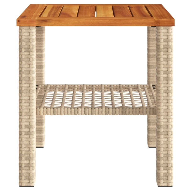 Afuera Living Square Poly Rattan Garden Coffee Table in Beige