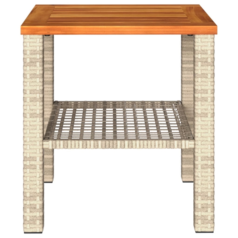 Afuera Living Square Poly Rattan Garden Coffee Table in Beige
