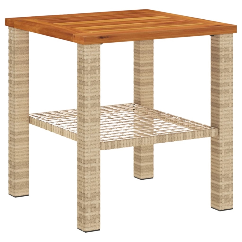 Afuera Living Square Poly Rattan Garden Coffee Table in Beige