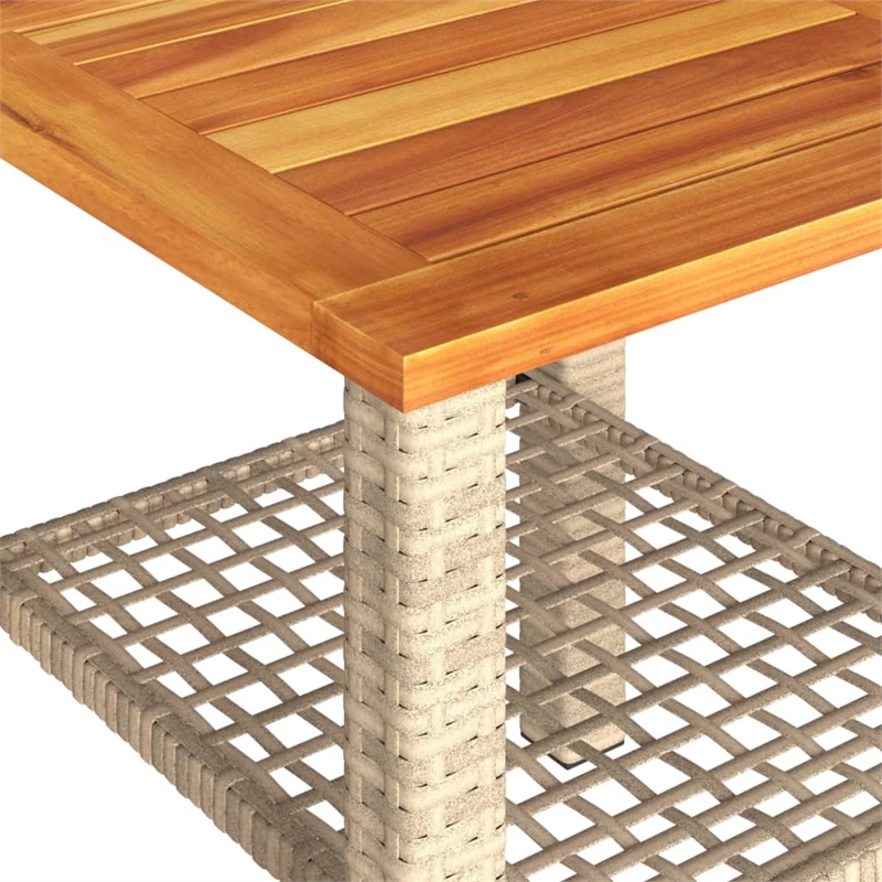 Afuera Living Square Poly Rattan Garden Coffee Table in Beige