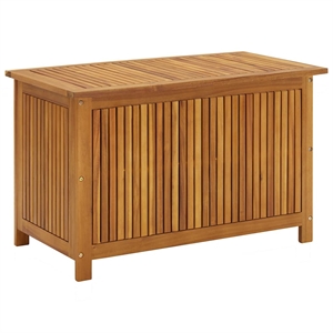 Afuera Living Solid Acacia Wood Storage Box in Natural Brown Finish