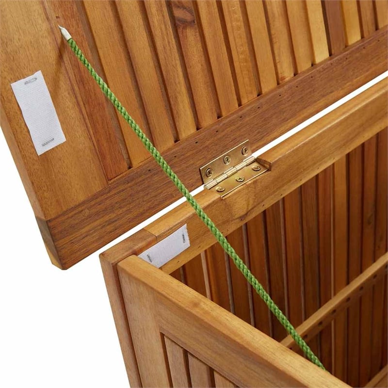Afuera Living Solid Acacia Wood Storage Box in Natural Brown Finish