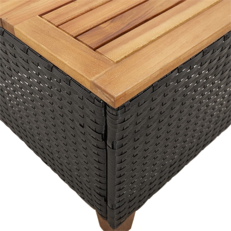 Afuera Living Black and Brown Garden Dining Table with UV-Resistant Materials