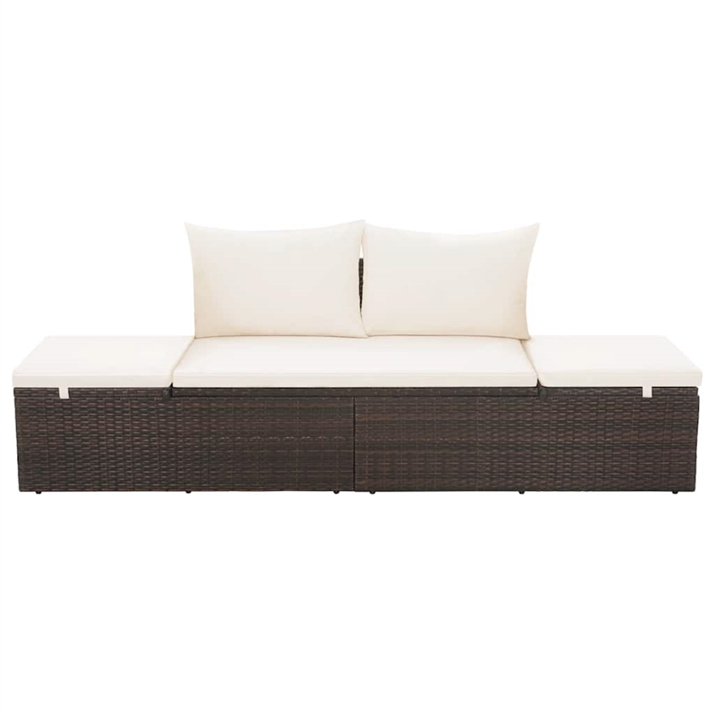 Afuera Living Outdoor Lounge Bed in Brown and Cream White