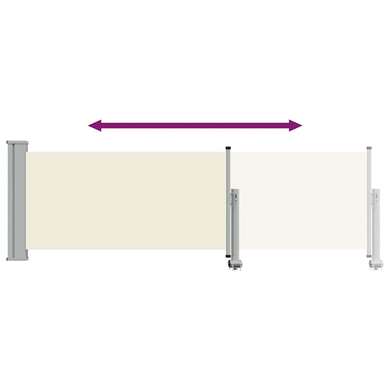 Afuera Living Cream and Grey Retractable Side Awning