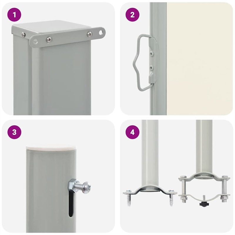 Afuera Living Cream and Grey Retractable Side Awning