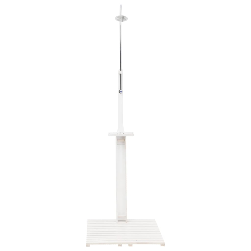 Afuera Living Solid Fir Wood Garden Shower with White Finish