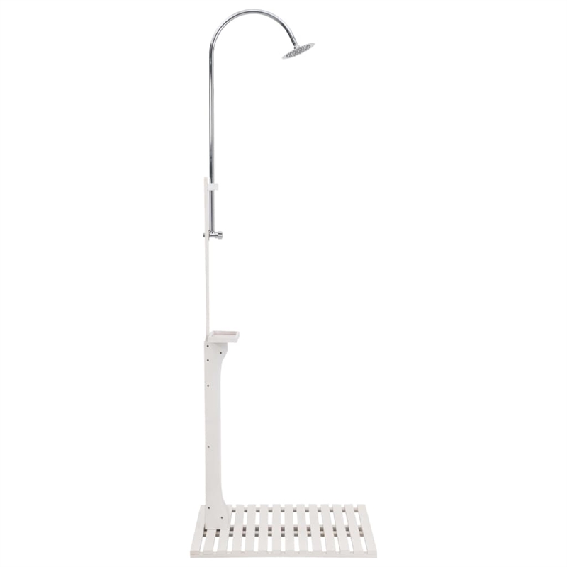 Afuera Living Solid Fir Wood Garden Shower with White Finish