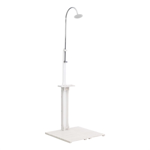 Afuera Living Solid Fir Wood Garden Shower with White Finish