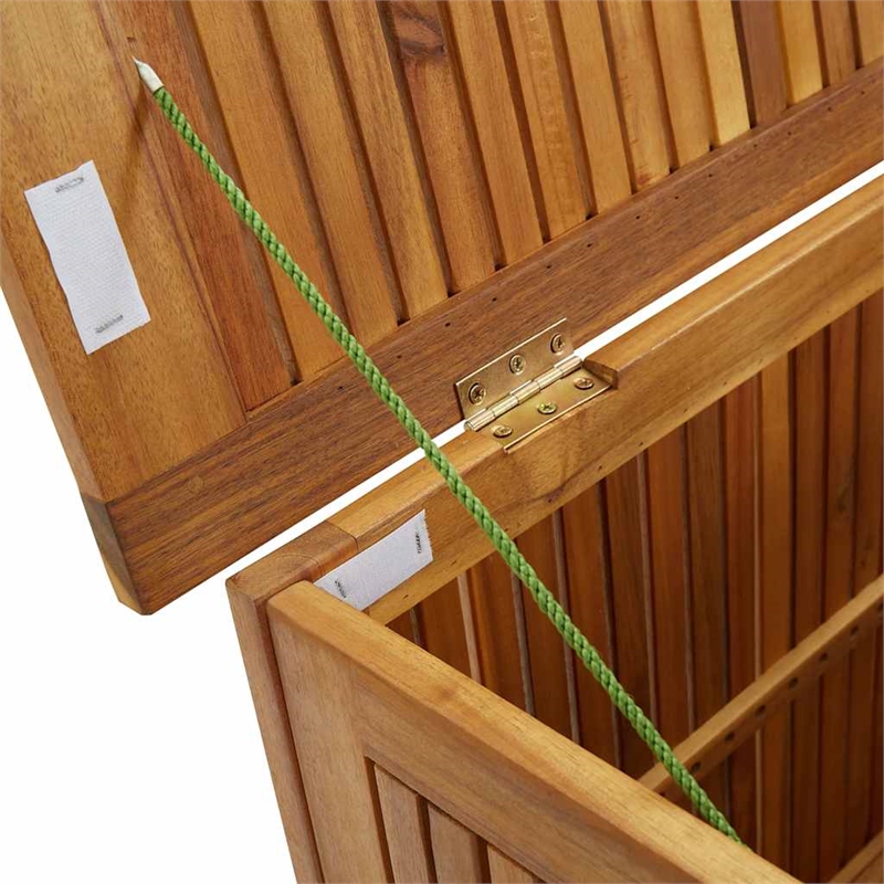 Afuera Living Acacia Wood Storage Box with Rustic Oiled Finish