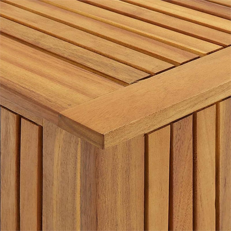 Afuera Living Acacia Wood Storage Box with Rustic Oiled Finish