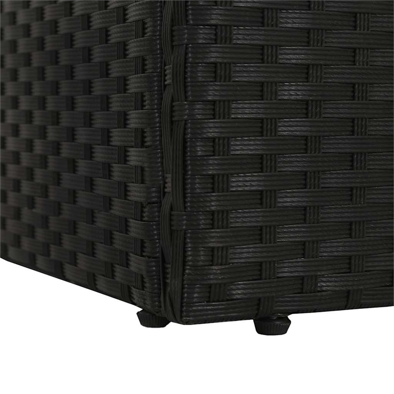 Afuera Living Outdoor Lounge Bed PE Rattan Black with Cushions