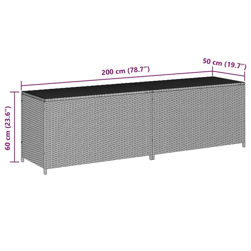 Afuera Living Poly Rattan Storage Chest with Zipper Closure in Grey