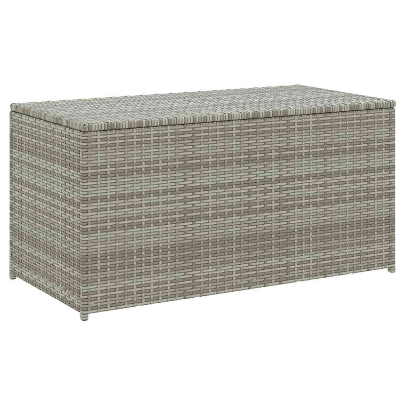 Afuera Living Gray Poly Rattan Patio Storage Box with Elevated Feet Design