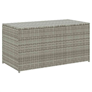 Afuera Living Gray Poly Rattan Patio Storage Box with Elevated Feet Design