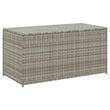 Afuera Living Gray Poly Rattan Patio Storage Box with Elevated Feet Design