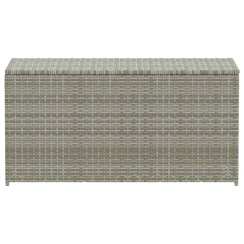Afuera Living Gray Poly Rattan Patio Storage Box with Elevated Feet Design