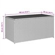 Afuera Living Gray Poly Rattan Patio Storage Box with Elevated Feet Design