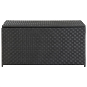 Afuera Living Poly Rattan Patio Storage Box with PE Liner in Black