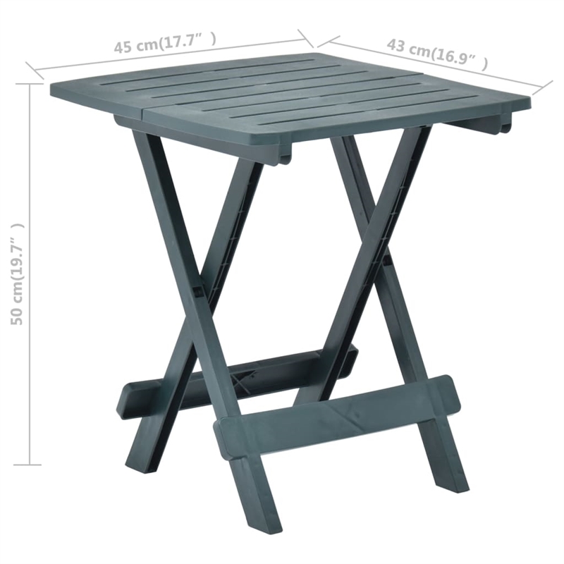 Afuera Living Plastic Foldable Garden Dining Table in Green