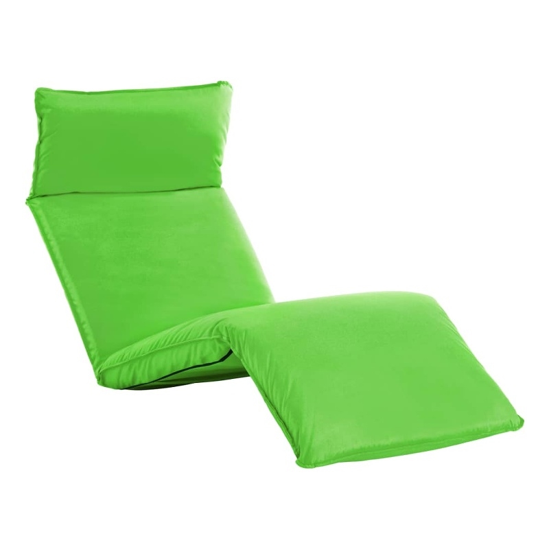 Afuera Living Foldable Sun Lounger in Green with Steel Frame