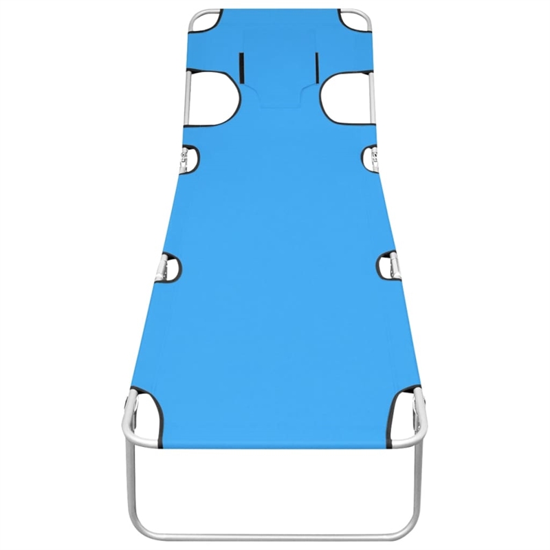 Afuera Living Folding Sun Lounger in Turquoise Blue
