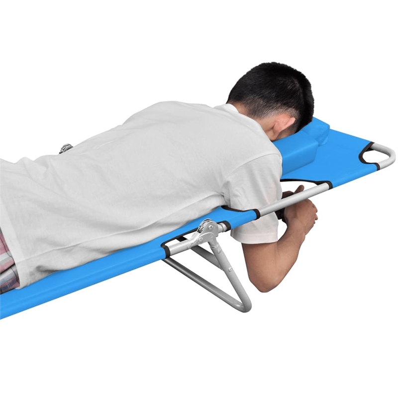 Afuera Living Folding Sun Lounger in Turquoise Blue
