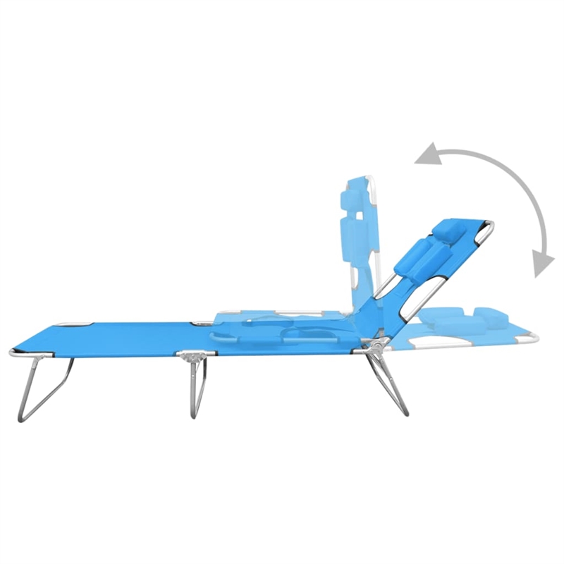 Afuera Living Folding Sun Lounger in Turquoise Blue